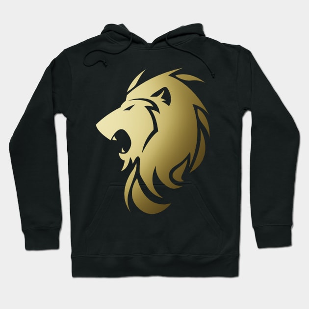 Iconic Lion in Gold Hoodie by graphicfire